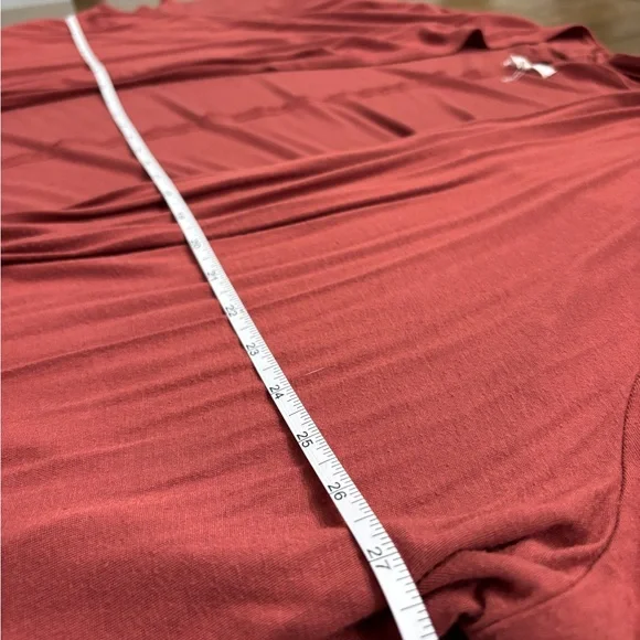 Maurices Short Sleeve Open Front Cardigan in Brick Red Size 3X - Picture 4 of 5